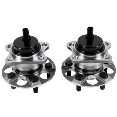 Imagem de 512505 PAR Rolamento de roda traseiro esquerdo/direito e cubo da roda compatível com Prius 2010-2015 Prius, 2012-2015 Plug-In 2010 2011 2012 2013 2014 2015 Conjunto de cubo de rolamento de roda 5