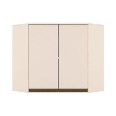 Imagem de Armário Aéreo P/ Cozinha Canto Oblíquo Connect 2 Portas 83cm Off White - Henn