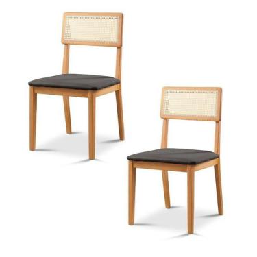 Imagem de Kit 2 Cadeiras de Jantar com Encosto de Telinha Ava - Zurc Decor