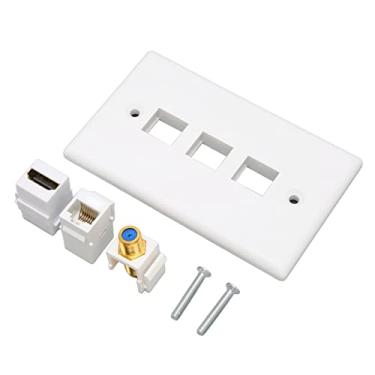 Imagem de Cryfokt Placa de Parede de Interface Multimídia HD Compatível Com Conector Ethernet RJ45 para Linhas Cat6, Material ABS Robusto