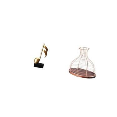 Imagem de Fenteer Escultura Criativa em Resina de Nota Musical E Porta-rolhas de Vinho, Peça Central Moderna E, Vaso Prático para Decoração de Cozinha, Presen