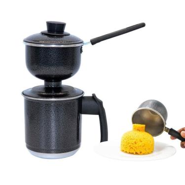 Imagem de Cuscuzeira Cinza Individual Em Alumínio Com Cabo