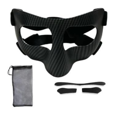 Imagem de Vaveren Protetor nasal com alça elástica ajustável para máscara facial para adultos, protetor facial para academia, futebol, treinamento esportivo, Faixa de Cabeça Preta