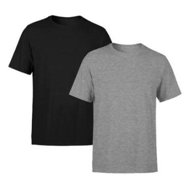 Imagem de Kit 2 Camisetas AMGK Masculina Lisa Premium 100% Algodão-Masculino