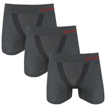 Imagem de Kit 3 cuecas boxer microfibra masculino adulto mescla escuro sem costu