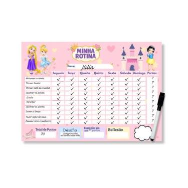 Imagem de Quadro Do Incentivo Educativo Infantil Tema Princesas - Opfy