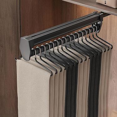 Imagem de Cabide Extensível Para Calças 26cm X 10cm, Cabide Extensível Em Liga De Alumínio, Amortecedor Silencioso, Cabide Compacto E Multifuncional Para Closet, Cabides R, One Color, 41cmx10cm