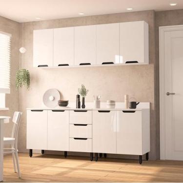 Imagem de Cozinha Modulada 4 Peças com Tampo Maeena Politorno, Branco