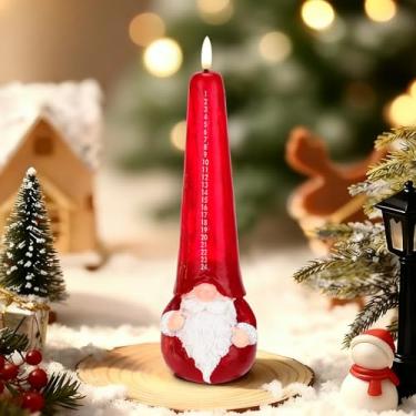 Imagem de JOIONE Velas de contagem regressiva de Papai Noel sem chamas com controle remoto, vela operada por pilhas com chama cintilante 3D