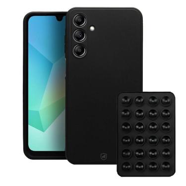Imagem de Kit Capa Silicon Veloz Para Galaxy A16 5g + Ventosa - Preta