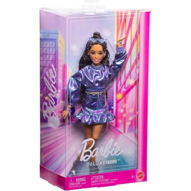Imagem de Boneca Barbie Fashion Deluxe Vestido Metálico Azul Mattel