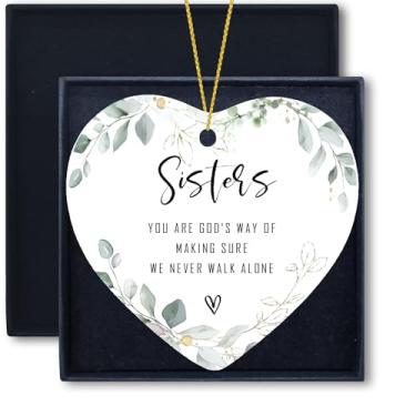 Imagem de Welshower Enfeites de irmã, presentes para melhor amiga, alma, irmãs, bônus, irmã, igreja, dia das mães, aniversário, amizade cristã, enfeite de coração pendurado lembrança para decoração de carro de