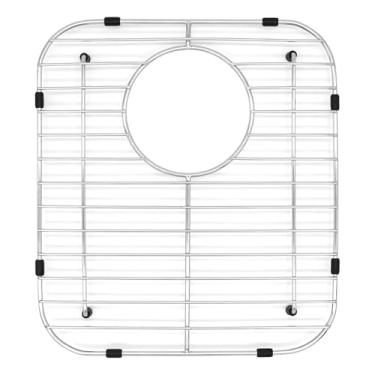 Imagem de Rack protetor de pia de aço inoxidável resistente à ferrugem, grade de pia de 33 x 29 cm para pias de tigela única com pés de silicone