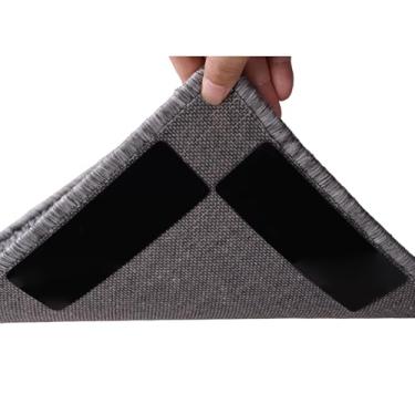 Imagem de ZUBIYA Pacote com 16 garras para tapete para pisos e azulejos de madeira: fita de carpete reutilizável de dupla face. Tapetes de área de aderência de fita antiderrapante, almofadas antiderrapantes