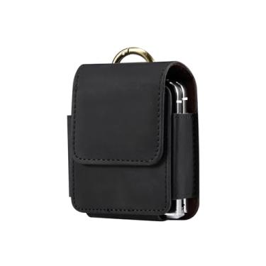 Imagem de Cinto masculino de couro compatível com Samsung Galaxy Z Flip 7/6/5/4/3/2/5G/Motorola RAZR 5G/60/50/40/Ultra, bolsa de cinto para smartphone com clipe