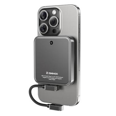 Imagem de ZeeHoo Gabinete magnético 2230 NVMe M.2 SSD, adaptador USB C 3.2 para NVMe M.2 de 10 Gbps, capa SSD externa de alumínio, suporta chave M-Key B+M UASP