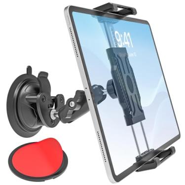 Imagem de INSSKY Suporte para tablet de para-brisa com ventosa a vácuo de caminhão, suporte de tablet de rotação de 360° resistente para trator de carro, adequado para iPad Pro 12.9 Air Mini, Galaxy Tab e
