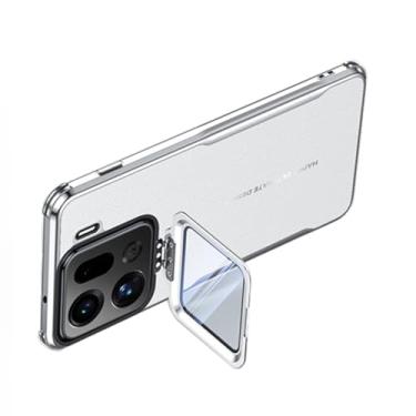 Imagem de HAOMRIYL Capa para Oppo Find X9/X9pro, capa de proteção total para lente com suporte de couro vegano, capa fina, branca, X9