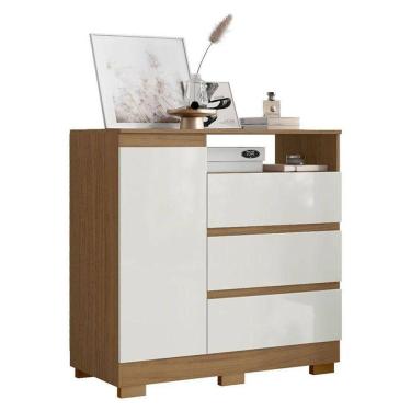 Imagem de Guarda Roupa Casal Nápole 2045149 E Armário Multiuso New 2000192 E Cômoda 2014143 Atacama Off White - Aramóveis