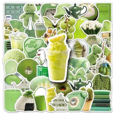 Imagem de Adesivos verdes estéticos para laptop, álbum de recortes e diário x50 