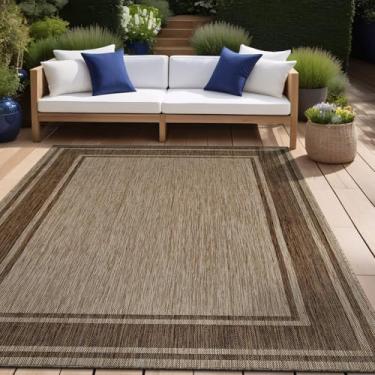 Imagem de Beverly Rug Tapete grande para ambientes externos, 25,5 x 35,5 cm, moderno, bordado, para ambientes internos e externos, terraço, varanda, jardim, impermeável, resistente ao sol, lavável tapete