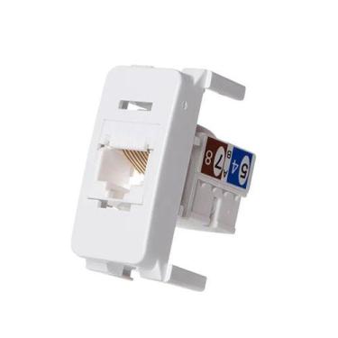 Imagem de Conjunto Módulo Tomada RJ45 CAT5E Branco B3 - PA019412 - 673013 - MARG