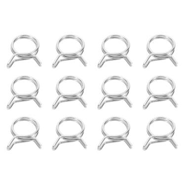 Imagem de HARFINGTON Clipes de mangueira de linha de combustível de fio duplo 25 mm ID 25-29 mm OD, 12 peças de clipes de mola de tubo de aço inoxidável para mangueira de ar, tubo de água, motocicleta, scooter