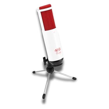 Imagem de MXL TEMPO-KR Microfone condensador alimentado por USB 2.0 compatível com Mac e PC - Branco/Vermelho