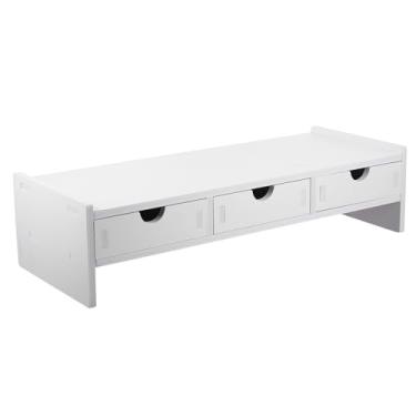 Imagem de PVC Monitor Riser Stand for Desktop Organization Sturdy Laptop and Computer Screen Holder Ergonomic Height Monitor Stand for Office and Home Use