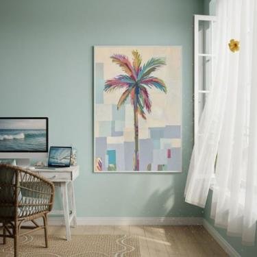 Imagem de Quadro Decorativo Arte De Palmeira -70x50cm Cor:Moldura Branca - Quadr