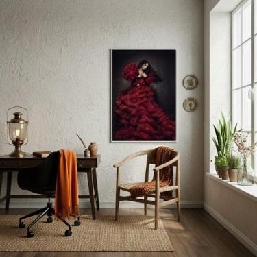 Imagem de Quadro Decorativo Pomba Gira Sete Saias - 70x50cm Cor:Moldura Branca -