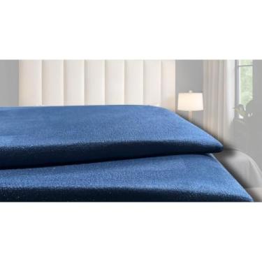 Imagem de Cabeceira Estofada Modular Alta para Cama Box King/Queen/Casal – Kit de Módulos 120x20cm, Vários Tamanhos e Cores(Azul,Queen - 8 Módulos)