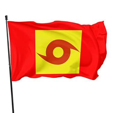 Imagem de Hurricane Warning Storm Signal Safety Flg Logo em cores brilhantes e resistente a UV desbotamento 9,5 cm x 1,5 m, logotipo externo bandeira de jardim