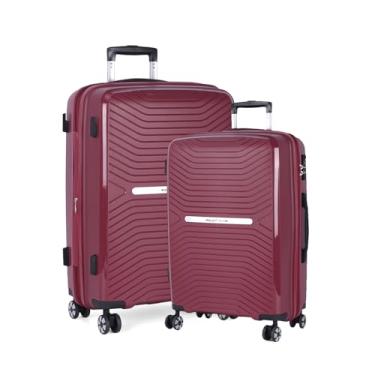 Imagem de Mala de Viagem Polipropileno, Zíper Antifurto, Expansível, Rodas Duplas - Polo King (Vinho, Bordo + Grande)