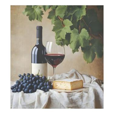 Imagem de SEHANY Capa magnética para lava-louças de uva e vinho tinto, adesivos magnéticos decorativos antiarranhões para painel de geladeira e lava-louças, decoração de dia dos namorados para cozinha doméstica