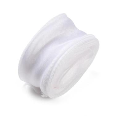 Imagem de Elecrelive Fita de chiffon branca iridescente de 9,8 metros fita de tecido cintilante fio rabo de peixe tule para buquê de flores, embrulho de fantasia, artesanato de casamento DIY