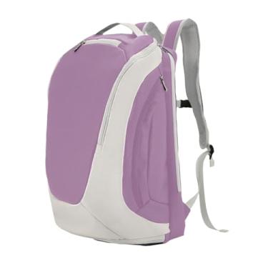 Imagem de menolana Mochila de badminton, bolsa para raquete de tênis, bolsa esportiva para atividades ao ar livre, mulheres, homens, bolsa grande para raquete, bolsa de, Roxo Branco