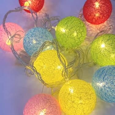 Imagem de BOLINHA DE LED TEXTURIZADA COLORIDAS LUZ BRANCA QUENTE BIVOLT 2M