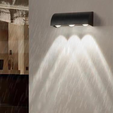 Imagem de GZZBMY Lâmpadas de parede LED para exterior IP65 à prova d'água iluminação de parede de alumínio moderno preto metal lâmpada de parede holofotes interior/exterior para pátio corredor jardins escadas