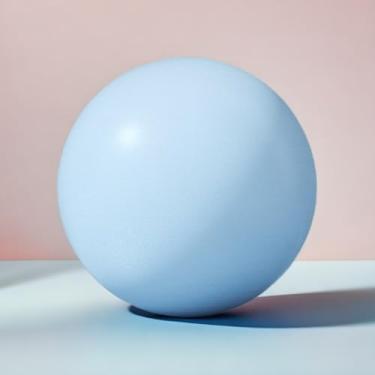 Imagem de 1 bola pequena de Pilates de 23 cm, pequena bola de exercício, mini bolas de ioga para academia, ioga, treinamento básico, fitness, treino, estabilidade, melhora o equilíbrio (azul)