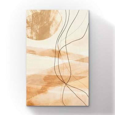 Imagem de Quadro Abstrato Minimalista em Tons de Bege, Arte Decorativa para Parede, Design Moderno, 60x40 cm