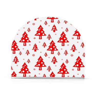Imagem de Qilmy Bonito suporte de guardanapo de acrílico para árvore de Natal, porta-guardanapos para mesas cozinha restaurante decoração de casa, suporte decorativo moderno para guardanapos de coquetel de