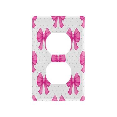Imagem de Wassud Bows Dots Light Switch Cover Plate Decorative Outlet Covers Placa de parede para tomadas elétricas duplex 4,53 x 2,76 polegadas