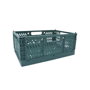 Imagem de caixa organizadora 6,5L dobrável de plástico multiuso - Oikos, U, VERD