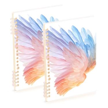 Imagem de Burbuja Cadernos com nome, papel pautado universitário A5 com 60 folhas, fichário para escritório, 2 unidades