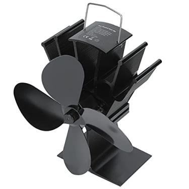 Imagem de Ymiko Ventilador de Lareira Ativado por Calor de 4 Lâminas para Fogão a Lenha, Circulação Eficiente de Aquecimento Doméstico