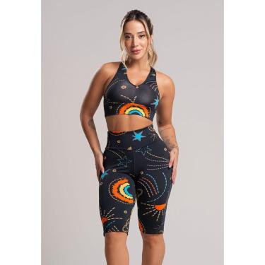 Imagem de Bermuda Suplex Cintura Alta Fitness Feminino Mvb Modas-Feminino