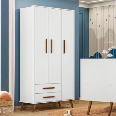 Imagem de Guarda Roupa Q Encanto 3 Portas e 2 Gavetas Retro Mdp Qmovi, Branco