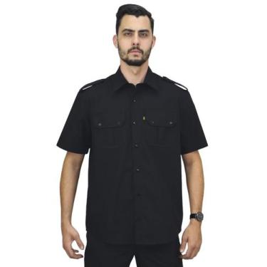 Imagem de Camisa Tática Masculina Rip Stop - Demorgan Uniformes, Preto, P