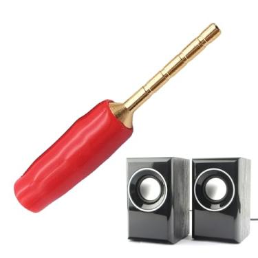 Imagem de Plugues de banana - Plugues de alto-falante de 2 mm banhados a ouro - Conectores de plugue banana sem soldagem duráveis para plugue de áudio banana, placa de parede, amplificadores, home Maidong